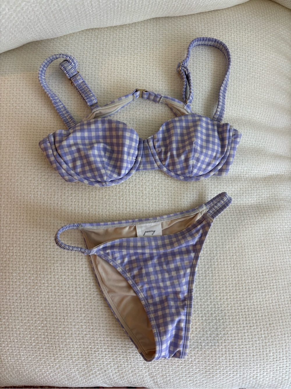 Peony Swim Lavender Gingham Underwire Bikini Set